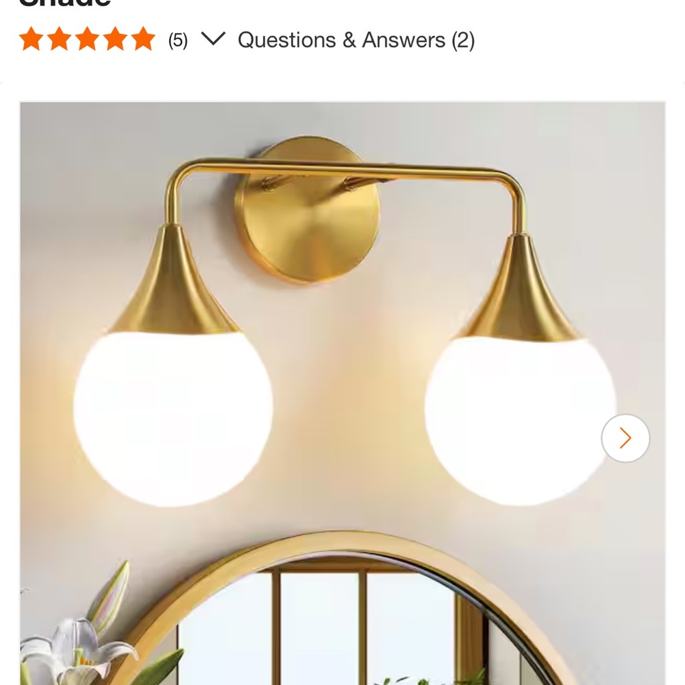 Modern Gold Double Globe Wall Sconce - Mid Century Style